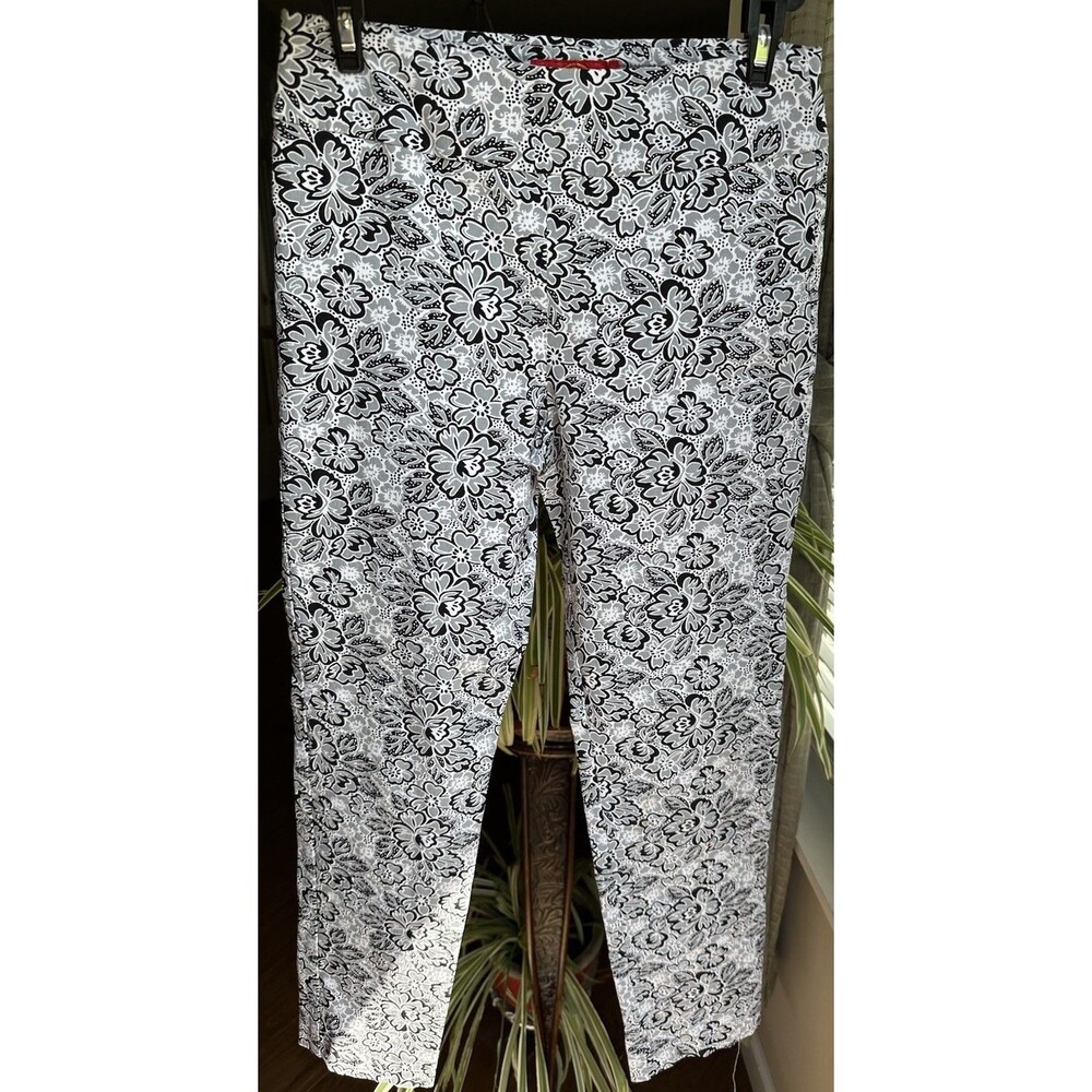 Krazy Larry pants Sz 4 Ankle Pants Pull On Stretch Floral Casual Business NWOT